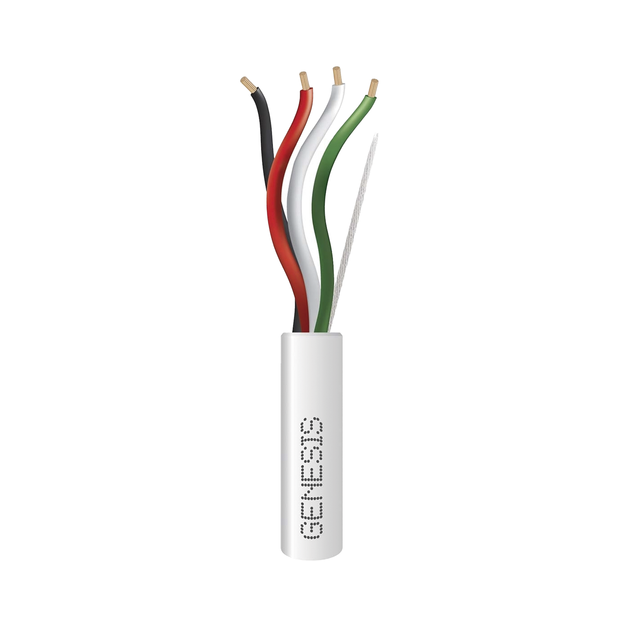 Bobina de 305 Metros / Cable de Cobre / 4 x 18 AWG / Riser / Color Blanco / Para Aplicaciones de Alarmas de Intrusión/Control de Acceso/ Automatización / Interfonos y Tv Porteros