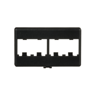 Placa de Mobiliario Modular Estándar, Salidas Para 4 Puertos Mini-Com, Color Negro