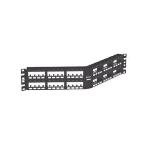 Panel de Parcheo Modular Mini-Com (Sin Conectores), Angulado Instalación la Ras, Sin Blindaje, de 48 puertos, 2UR