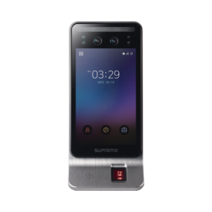 Lector Multi-tecnologia con detector de cubrebocas- Reconocimiento Facial, Huella, Tarjeta Móvil y lector de RFID(125kHz EM & 13.56 Mhz MIFARE)  Compatible con BioStar2,  Uso para Control de Acceso y Asistencia