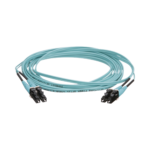 Jumper de Fibra Optica Multimodo 50/125 OM4, LC-LC Duplex, OFNR (Riser), Color Aqua, 10 Metros