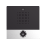 Mini video Intercomunicador para hotelerí­a y hospitales, con diseño elegante, PoE, cámara 1Mpx, 1 botón, 1 relevador integrado de salida y entrada.
