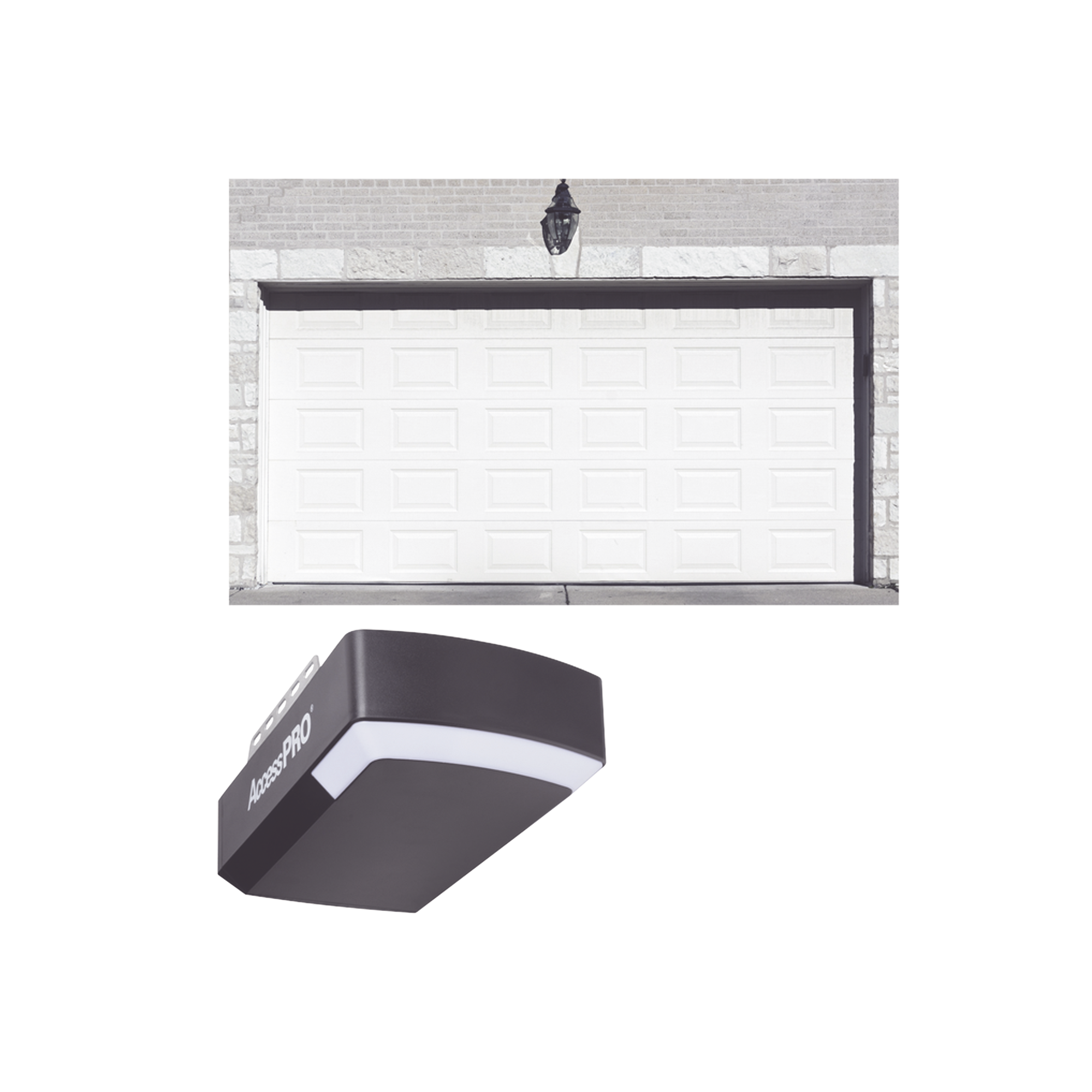KIT COMPLETO Puerta D/ Garage 10x8 Pies / Cuadro Corto / Color blanco / Insulada / Incluye Motor FS1000APPRT / 1/2HP / Fuerte/Silencioso/Luz LED/Motor DC .