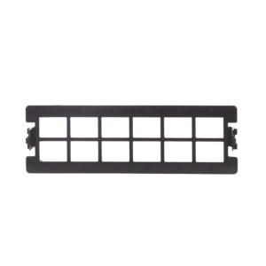 Placa acopladora vací­a para Distribuidor de Fibra óptica LP-ODF-8024, acepta 12 acopladores SC simplex o 12 acopladores LC Duplex, color negro
