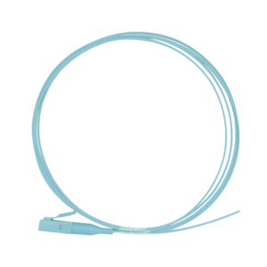 Pigtail de Fibra óptica Simplex LC, PVC, OM3 50/125, Aqua, 1 metro