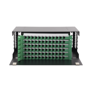 Distribuidor de Fibra óptica con bandejas deslizables, vací­o, 19in, acepta 72 adaptadores "LC Duplex" o "LC Simplex" o 72 "SC" Simplex, 4U