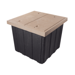 Registro de Fibra óptica Carretero 115x115x100cm, 2 Tapas, Resistencia 20 Toneladas, Uso Vehicular Pesado