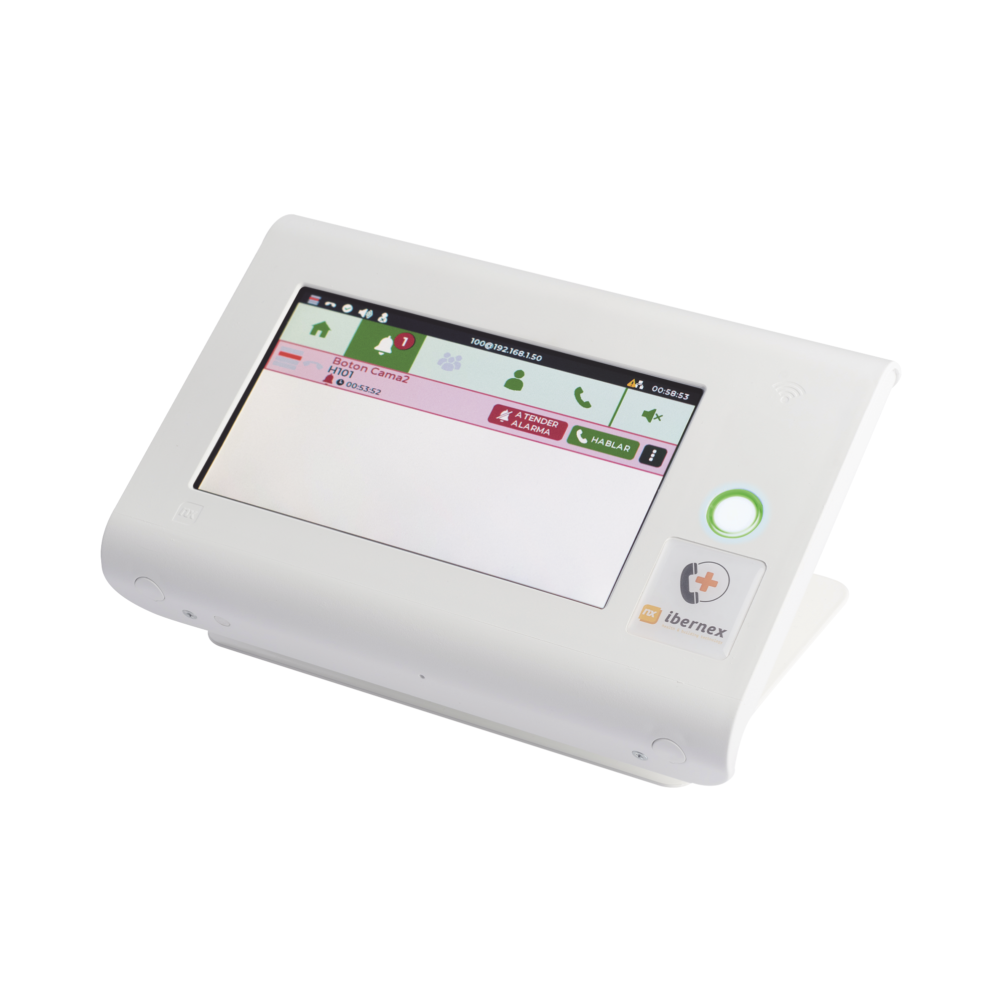 Consola de Sobremesa para Puesto de Control de Enfermería / Pantalla Táctil 7" / PoE / SIP / RFID / Compatible con NX0019/B, NX1021 y NX0015