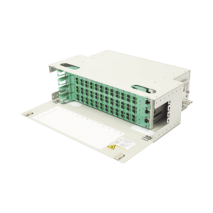 Distribuidor de Fibra óptica para 96 empalmes, con 96 acopladores SC/APC y 96 pigtails, 19", 4 UR