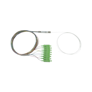 Splitter (Divisor óptico) tipo PLC, de 1x8, conectores SC/APC de salida