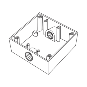 Caja Cuadra de 3/4" a Prueba de  Intemperie/ Cuenta con 2 salidas.