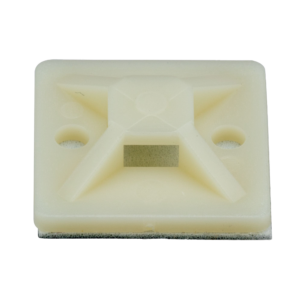 Montaje-Sujetador Adhesivo STRONGHOLD de 4 Vías de 3/4" x 3/4" x 1/4", Color Natural,  Nylon 6.6 Retardante de Llamas V-2, Paquete de 100pz