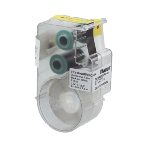 Casete de Etiqueta de Vinilo de Cinta Continua, Color Negro Sobre Blanco, Uso Interior/Exterior, 6.1 mm de Ancho x 7.6 Metros de Largo