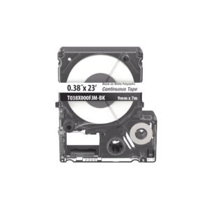 Casete de Etiquetas de Poliolefina de Cinta Continua, Color Negro Sobre Blanco, Uso Interior/Exterior, 9 mm de Ancho x 7 Metros de Largo