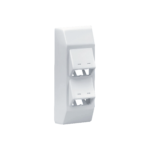 Soporte Con 4 Puertos Mini-Com, Con Bisagras de Instalación a Presión, Para Canaletas T45, Material PVC Rí­gido, Color Blanco Mate