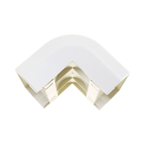 Esquinero exterior, para uso con canaleta T70, Material PVC Rí­gido, Color Blanco Mate