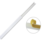 Canaleta color blanco de PVC auto extinguible, de una ví­a, 12 x 8 mm tramo de 6 pies con cinta adhesiva (5000-21252)