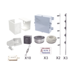 KIT ESENCIAL PARA 25Mts PERIMETRALES DE CERCO ELÉCTRICO PARA PROTECCIÓN DE ROBOS EN CASAS, NEGOCIOS, BODEGAS,ETC.