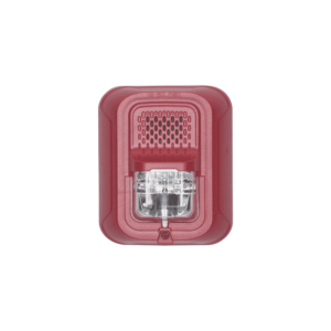 Sonorizador Tipo Chime con Lámpara Estroboscópica a 2 Hilos, Montaje en Pared, Color Rojo, con Configuración Estroboscópica Seleccionable, Nuevo Diseño Moderno y Elegante y Menor Consumo de Corriente