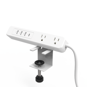 Multicontacto con Montaje para Escritorio / Carga Rápida para 65 W / 3 x Nema 5-15P / 2 x USBa (5V @3A) / 1 x USB-C (65W)