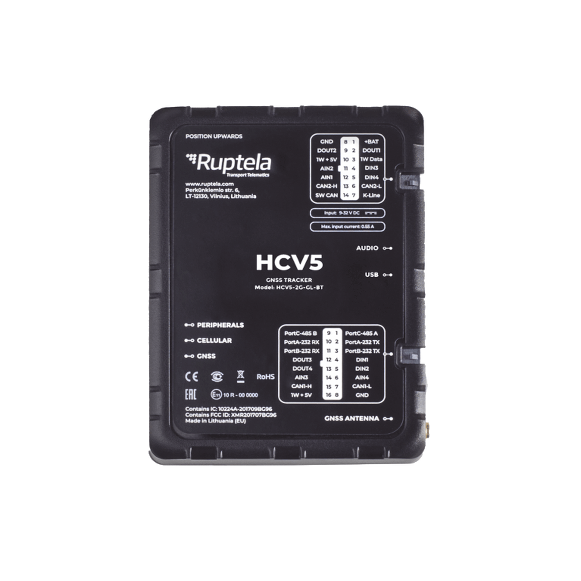 Localizador 4G LTE Obtenga información de la computadora del vehiculo lectura CAN, OBD y LCV / Sensores Bluetooth / Vehiculos ligeros / Vehiculos pesados / RS485 / RS232 / Análogico / RFID