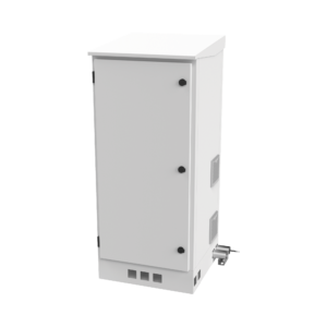 Gabinete de Piso para Exterior con Ventiladores y Termostato con Rack de 19" de 16 U + Espacio para Baterí­as, Se enví­a el Gabinete Armado.