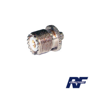 Adaptador en Lí­nea de Conector SMA Hembra a UHF Hembra (SO-239), Ní­quel/ Oro/ Teflón.