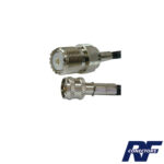 Jumper Adaptador de Conector Mini UHF Macho a UHF Hembra (SO-239), Ní­quel/ Oro y Plata/ Delrin.