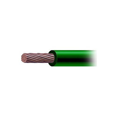 6 AWG / Cable Eléctrico / 1 Conductor / Cobre / Recubierto THW-LS / 19 Hilos / Color Verde / 100 metros