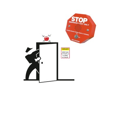 Alarma Multifunción Exit Stopper® para proteger una puerta (incluye contacto magnético)