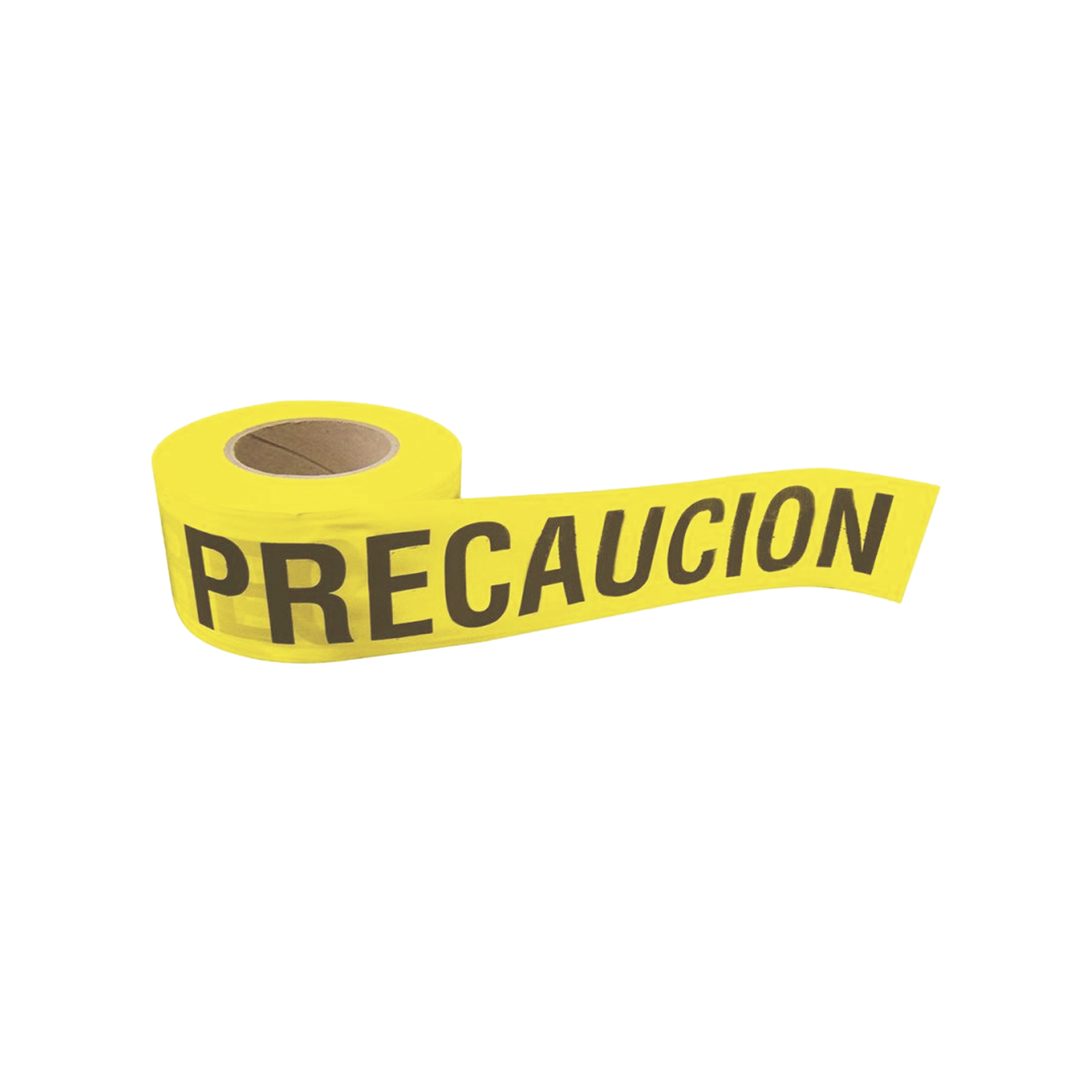 Cinta para barricada "PRECAUCION" de 100 m y ancho de 3".