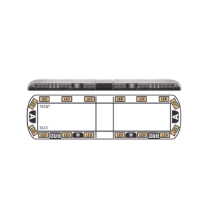 Torreta ámbar de 54" Vantage ™ 16 LED   2 luces de trabajo, 2 luces de callejón, 2 luces de freno, traseras y direccionales