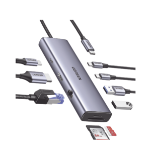 HUB USB-C (Docking Revodok) 9 en 1 | 2 USB-A 3.0 (5Gbps) | 2 USB-C (5Gbps) | USB-C PD Carga 100W | HDMI 4K@60Hz | RJ45 (Gigabit Ethernet) | Lector Tarjetas SD + Micro SD (TF) Simultáneo | Chip de íšltima Generación | Caja de Aluminio.