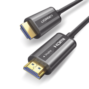 Cable HDMI de 30 Metros por Fibra óptica 4K@60Hz | Fibra de 4 núcleos + Cobre estañado de 7 núcleos | Compatible con HDMI 2.0 | Alta velocidad 18 Gbps | 3D | HDR | Carcasa de  Zinc | Premium | 2 Años de Garantía