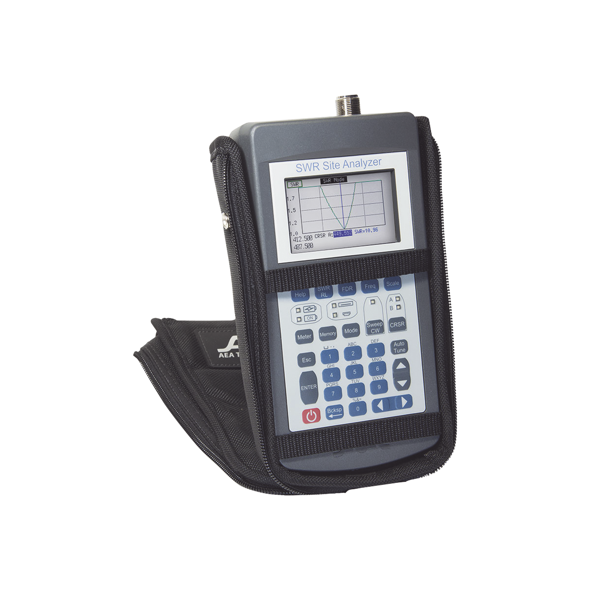 Analizador de Antena LIBERATOR para Sitio, mide SWR, Pérdida por Retorno y FDR (Reflectómetro en el Dominio de Frecuencia), 100 kHz-1500 MHz, puerto N Hembra íšnico, Terminaciones en N Macho de 50 Ohm y Corto-circuito incluidas.