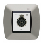 CONEXIóN CAJA 60 MM. XLR HEMBRA DE PARED. BLANCO.