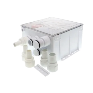 Sistema de desagí¼e para duchas con bomba de achique de 800 galones por hora a 12 Volts de corriente directa e interruptor de flotación