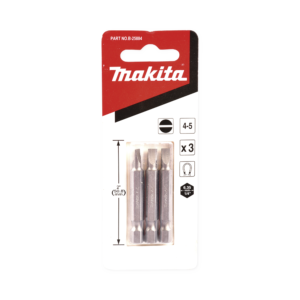 Punta plana para atornillar de 4-5 x 50 mm forma "œE", zanco tipo hexagonal de 1/4" con punta magnética, blí­ster con 3 piezas.