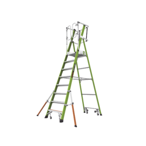 Escalera Fija de 8' (2.4m) de Fibra de Vidrio con Jaula y Peldaños de Aluminio. (SKU:19708-146).