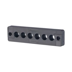 Pasacables  de 6 Orificios en Línea 4.41" X 0.67" IP65,  para Cables Terminados, Color Negro