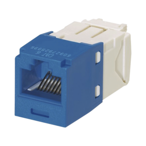Conector Jack RJ45 Estilo TG, Mini-Com, Categorí­a 6, de 8 posiciones y 8 cables, Color Azul