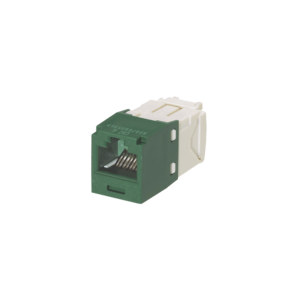 Conector Jack RJ45 Estilo TG, Mini-Com, Categorí­a 6, de 8 posiciones y 8 cables, Color Verde