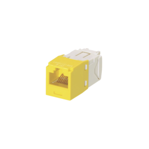 Conector Jack RJ45 Estilo TG, Mini-Com, Categorí­a 6, de 8 posiciones y 8 cables, Color Amarillo
