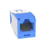 Conector Jack RJ45 Estilo TG, Mini-Com, Categorí­a 6A, Con Gel Resistente a la Corrosión, de 8 posiciones y 8 cables, Color Azul