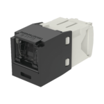 Conector Jack RJ45 Estilo TG con Ventana, Mini-Com, Categorí­a 6, de 8 posiciones y 8 cables, Color Negro