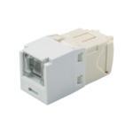 Conector Jack RJ45 Estilo TG con Ventana, Mini-Com, Categorí­a 6, de 8 posiciones y 8 cables, Color Blanco