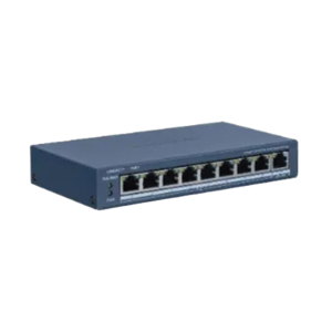 Switch PoE+ / Monitoreable / 8 Puertos 10/100 Mbps PoE+ / 1 Puerto 1000 Mbps Uplink /  Configuración Nube Hik-Partner Pro / Modo Extendido hasta 300 metros / 60 W