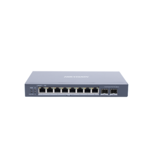 Switch Gigabit PoE+ / Administrable / 8 Puertos Gigabit PoE+ / 2 Puertos SFP / Configuración Nube Hik-Partner Pro / Modo Extendido hasta 300 Metros / 110 W