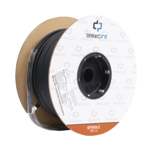 Carrete de Fibra óptica Monomodo con Conectores LC-LC Duplex, Reforzada con Kevlar, de 100 metros, Para instalaciones subterráneas por tuberí­a