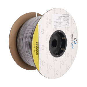 Carrete de Fibra óptica Monomodo con conectores SC-SC Duplex, Reforzada con Kevlar, de 150 metros, Para instalaciones subterráneas por tuberí­a